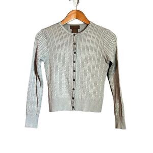 Danier grey cable knit cardigan. Size small